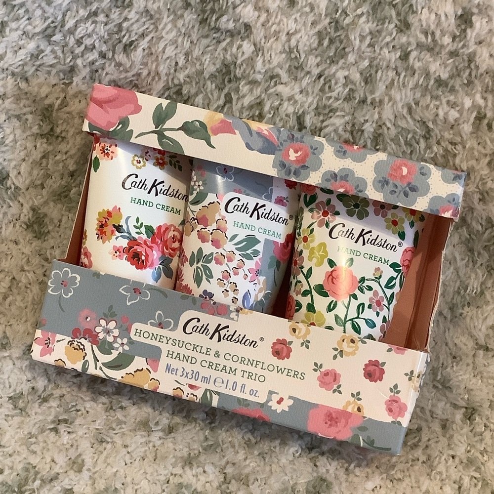 Cath Kidston Scented Honeysuckle & Cornflowers Hand Cream Trio Boxed Set NWT